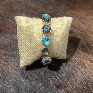 Mariana rose gold bracelet with blue stones